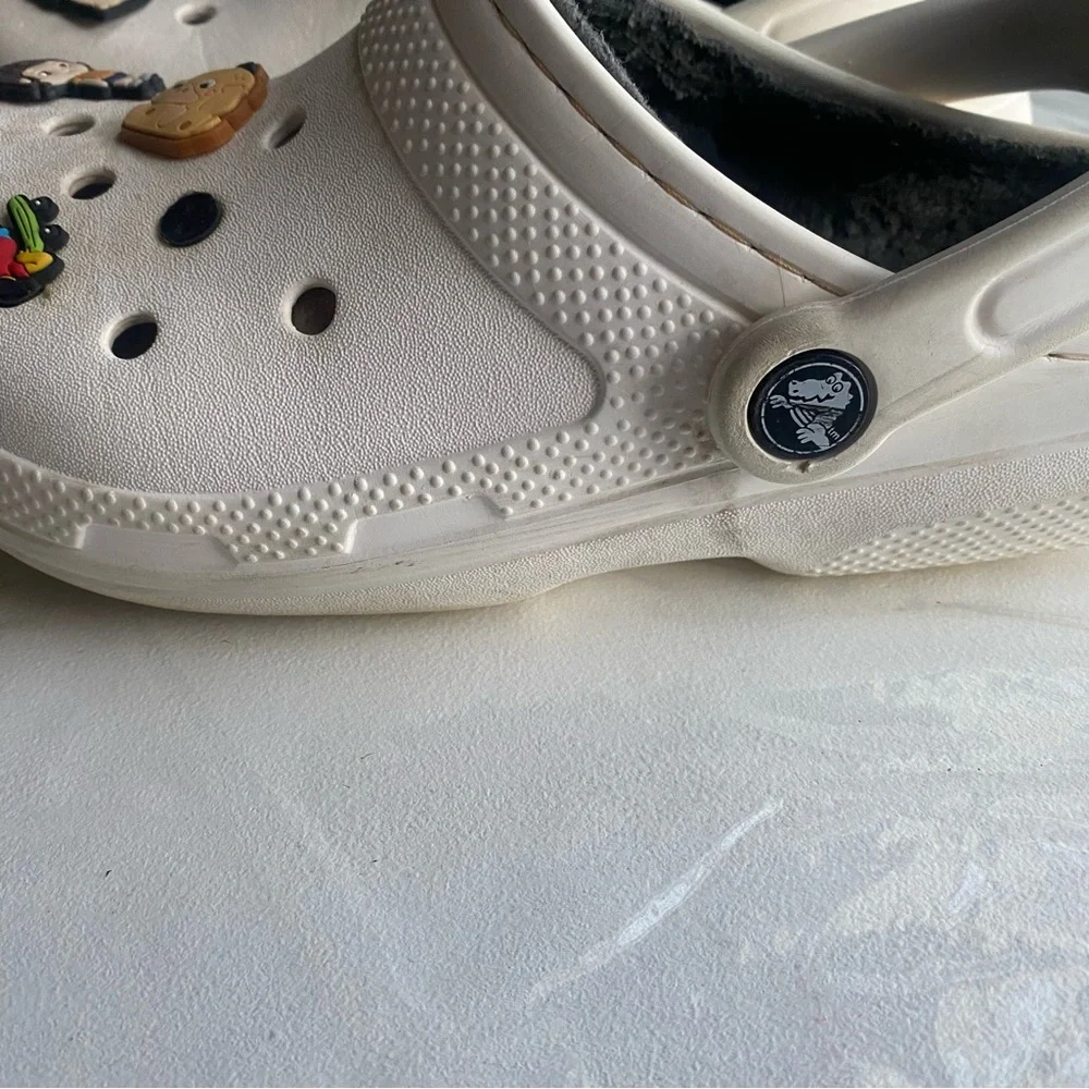 CROCS Kids White Slippers with Fun Charms